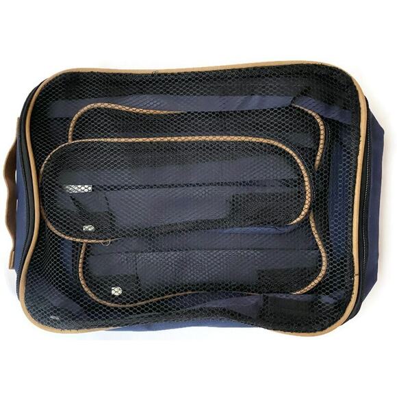 AARP 3-Piece Travel Luggage Organizer Set Mesh Top Zip Closure Navy Blue - Picture 1 of 10